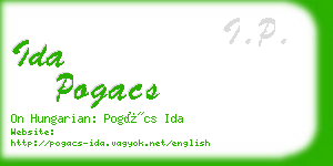 ida pogacs business card